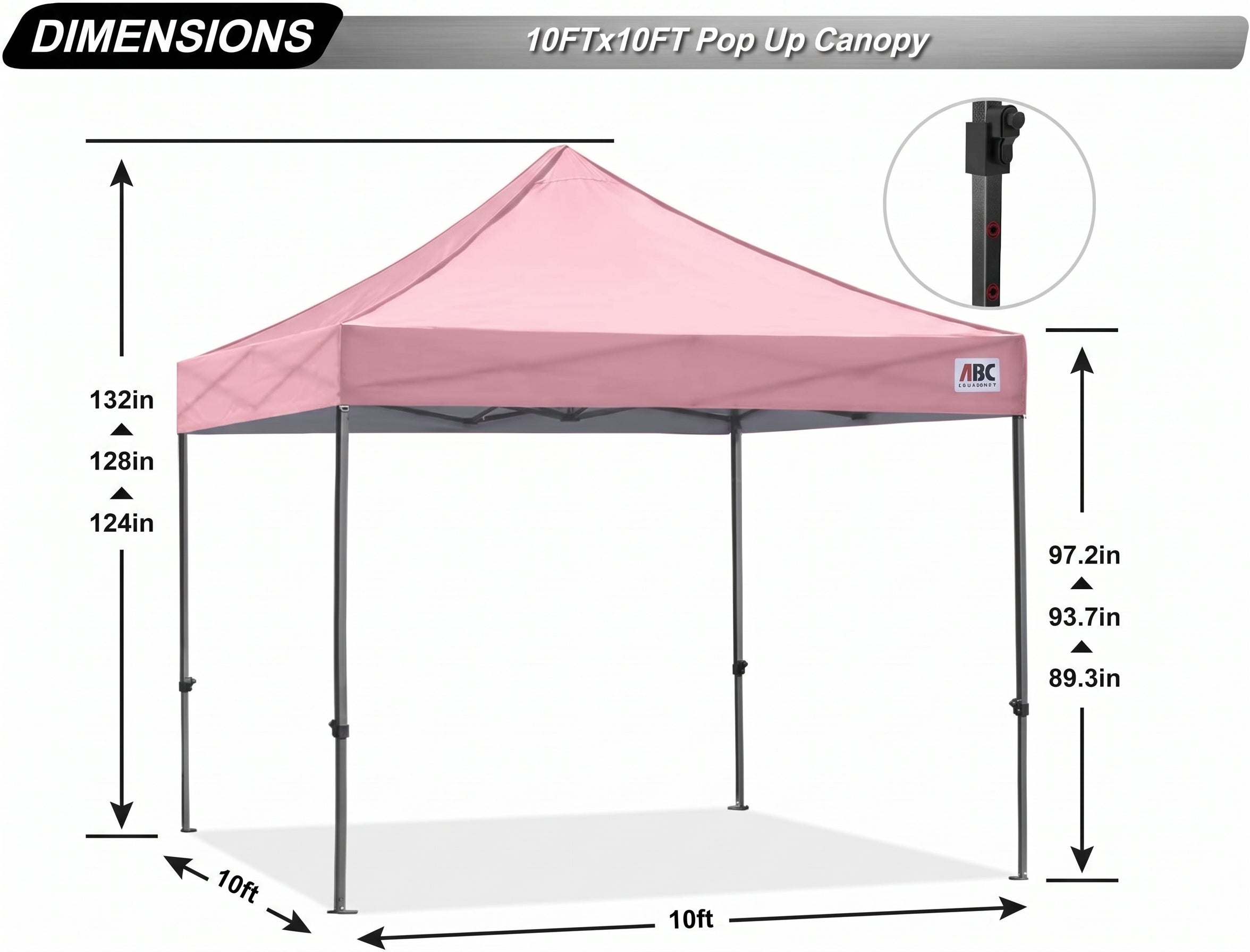 ABCCANOPY S1 Nova Base® - Lite Commercial Pop Up Canopy Tent 10x10/10x15/10x20