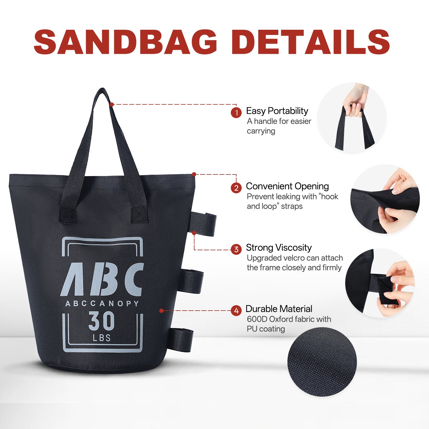 Canopy Tent Weights Sand Bags 120/160/200 lbs (4 pcs)