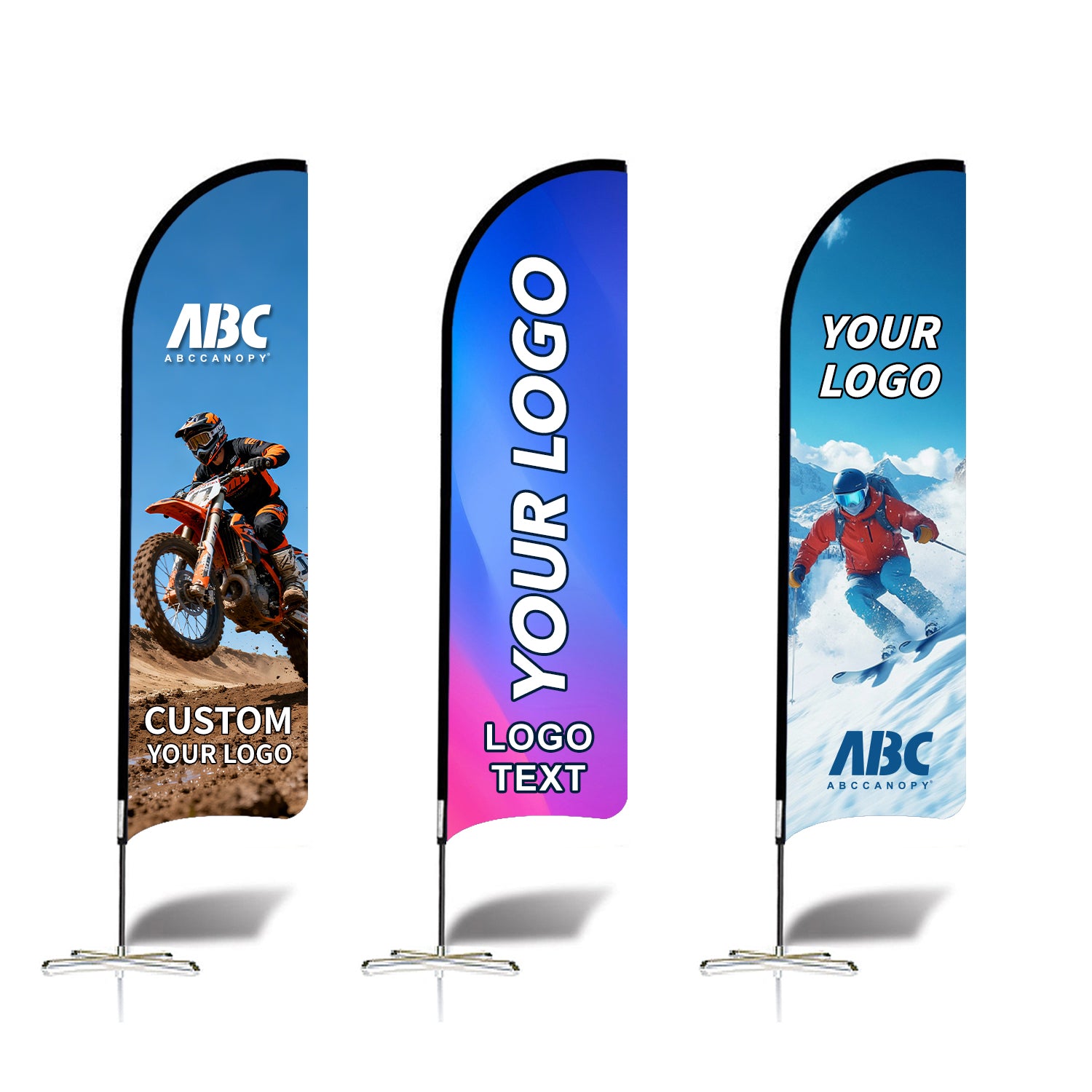 ABCCANOPY Custom Curved Blade Flag 8FT/10FT/12FT