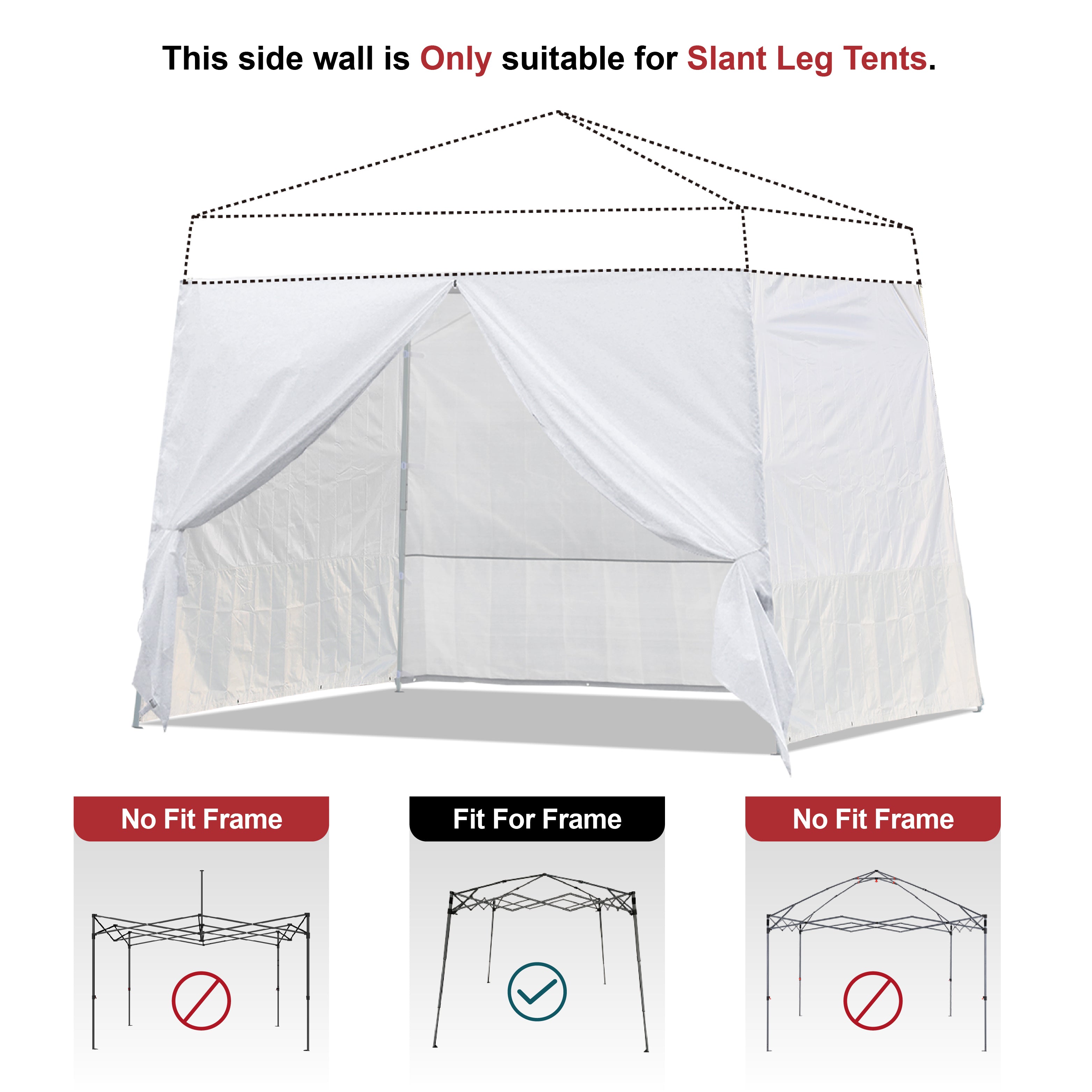 ABCCANOPY Slant Leg Canopy Replacement Side Wall 10x10 (Sidewalls Only)