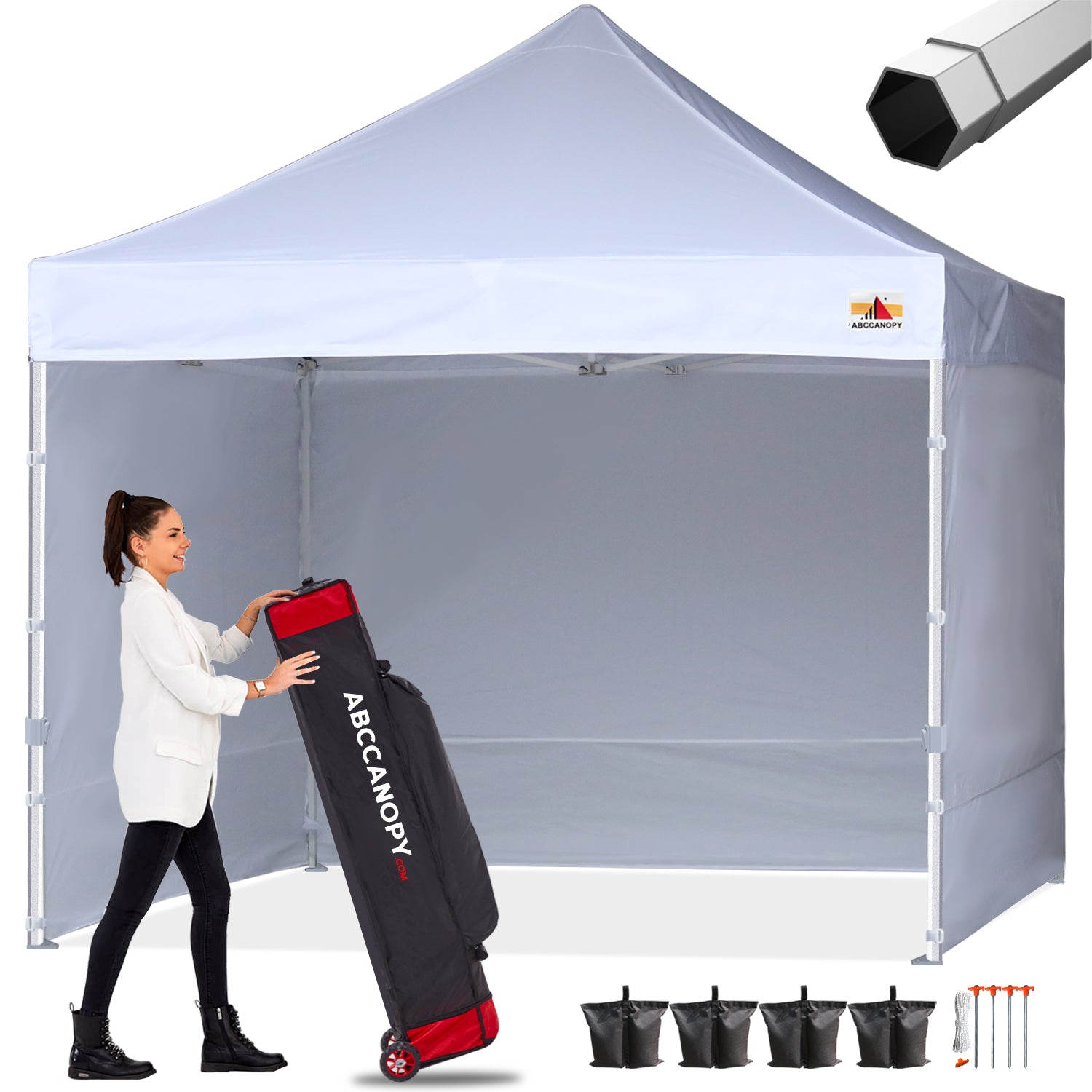 ABCCANOPY S1 Nova Base™-Frame Heavy Duty Pop Up Canopy Tent with Sidewalls 4-Pack