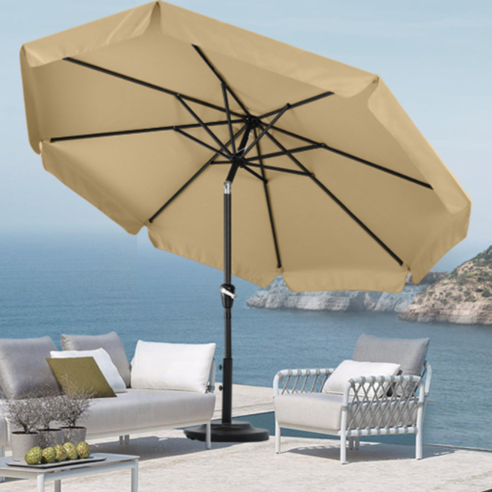 Outdoor Table Market Umbrella with Push Button Tilt and Crank for Patio Pool