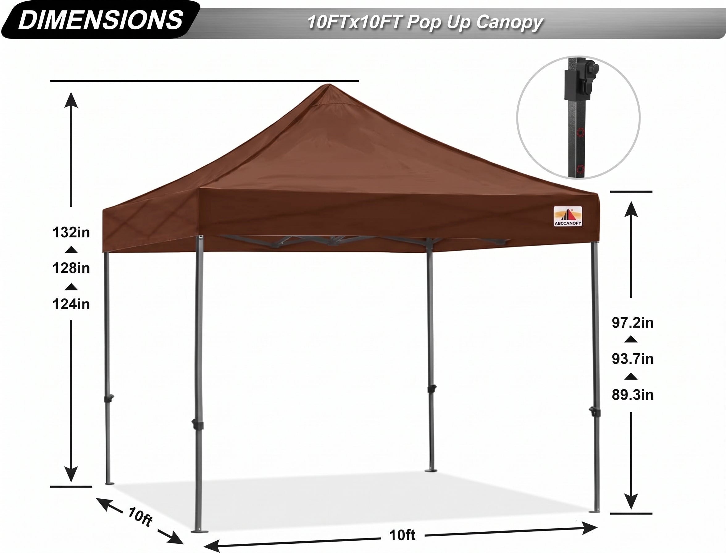 ABCCANOPY S1 Nova Base® - Lite Commercial Pop Up Canopy Tent 10x10/10x15/10x20