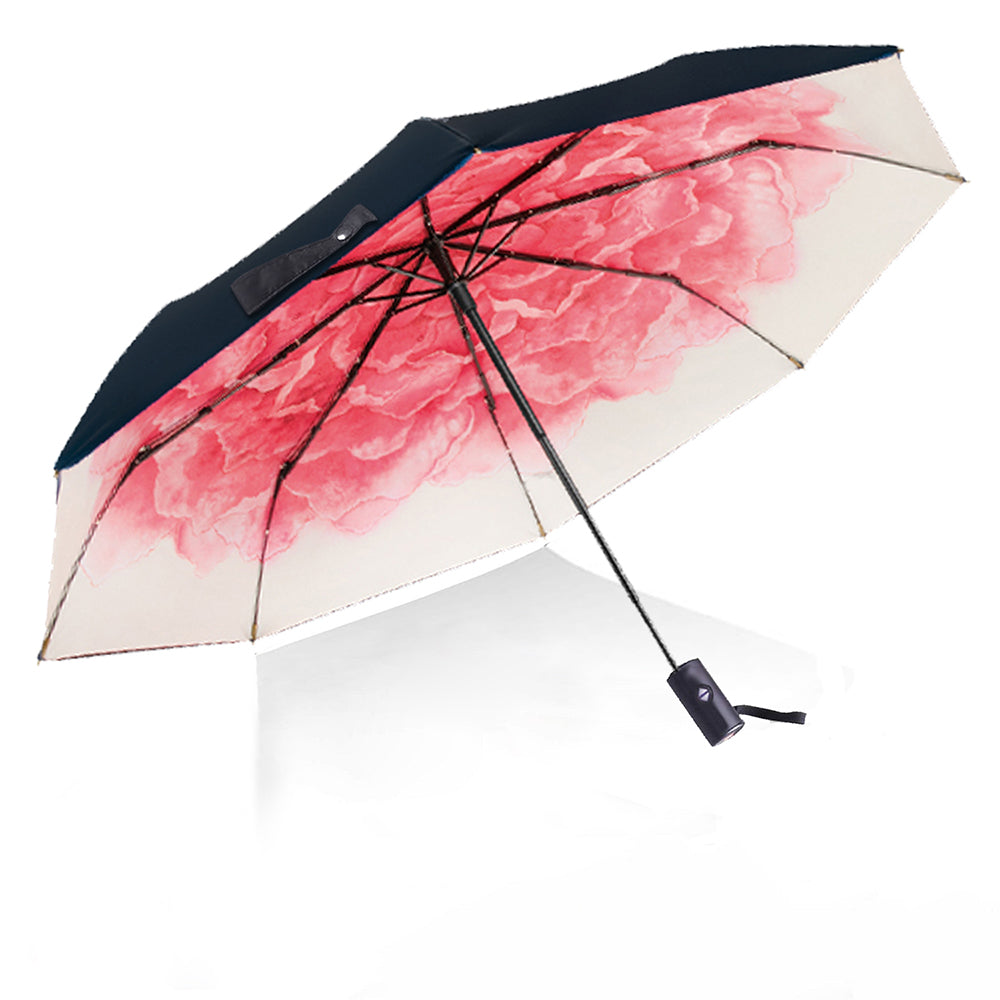 Sun Protection with Black Glue Anti UV Coating Travel Auto Folding Umbrella