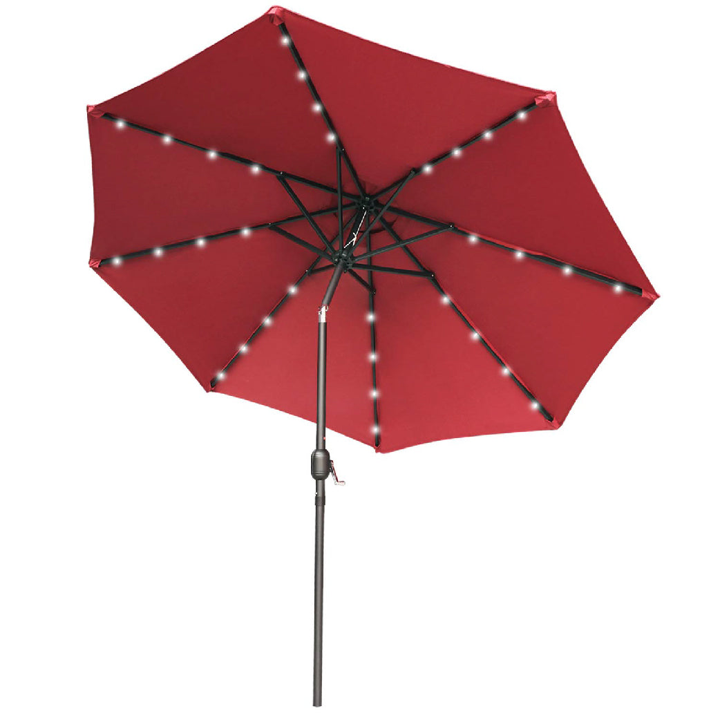ABCCANOPY Outdoor Solar Patio Umbrella with 32 LED Lights 8 Ribs 7.5FT / Blue ABCCANOPY Outdoor Solar Patio Umbrella with 32 LED Lights 8 Ribs 7.5FT / Blue