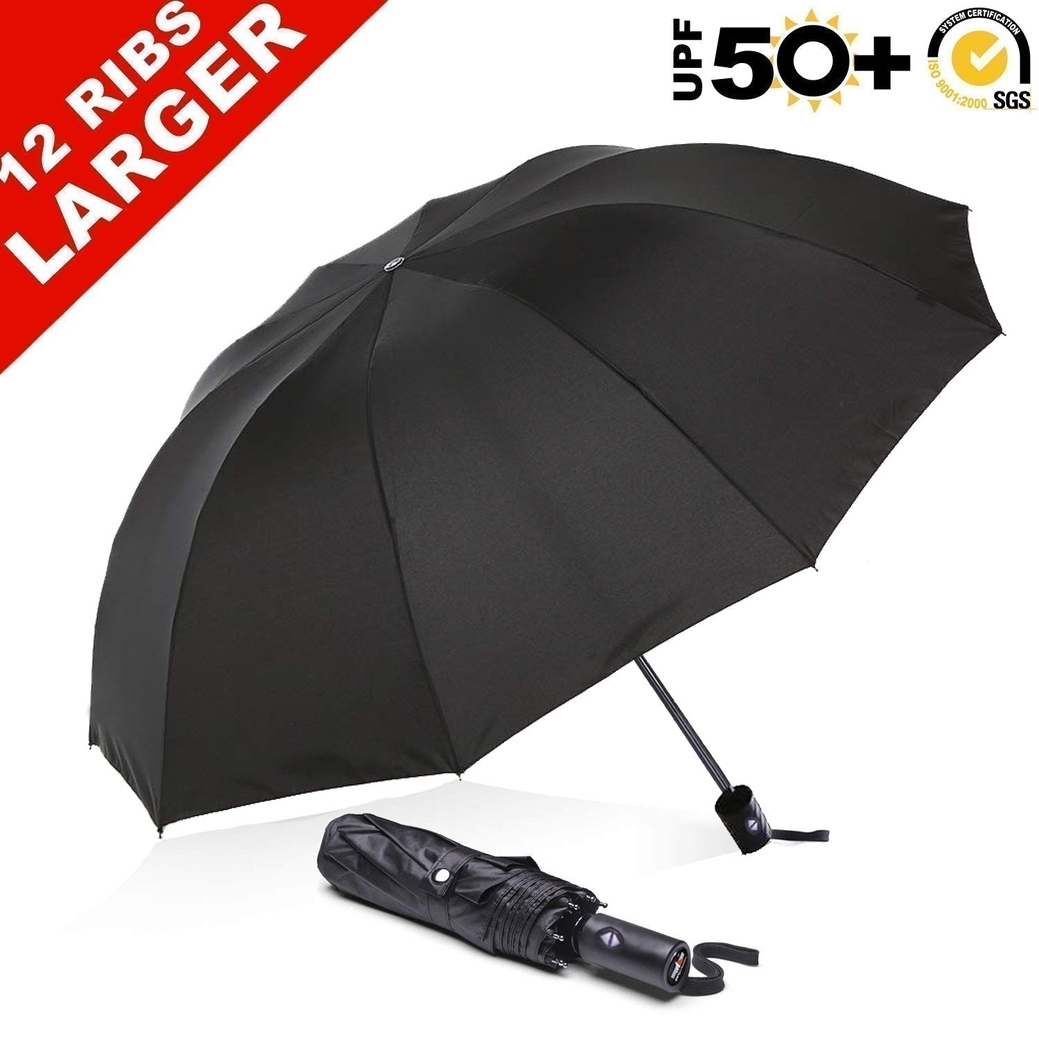 Sun Protection with Black Glue Anti UV Coating Travel Auto Folding Umbrella - ABC-CANOPY