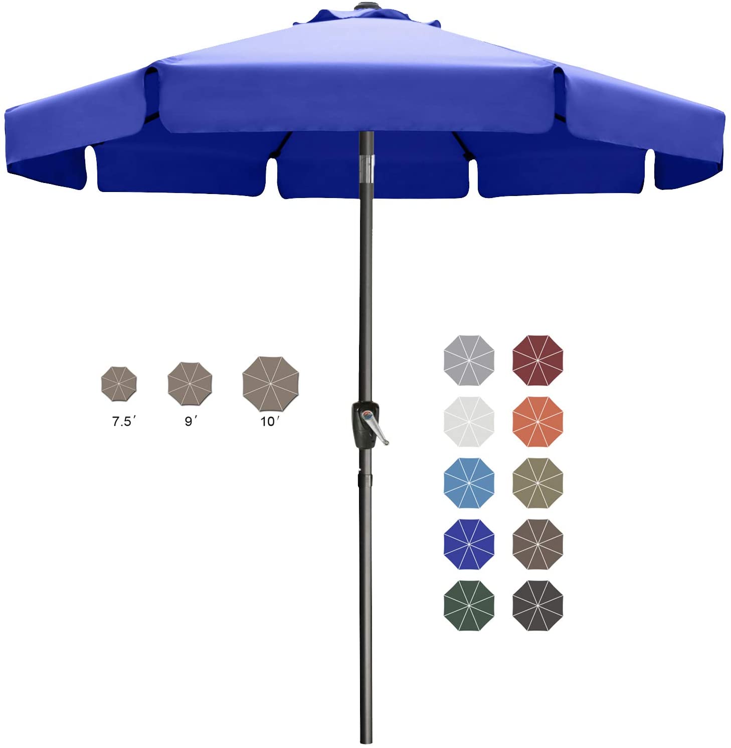 ABCCANOPY Outdoor Market 8 Ribs Umbrella for Patio Pool 7.5FT, 9FT, 10FT 11FT / Turquoise ABCCANOPY Outdoor Market 8 Ribs Umbrella for Patio Pool 7.5FT, 9FT, 10FT 11FT / Turquoise