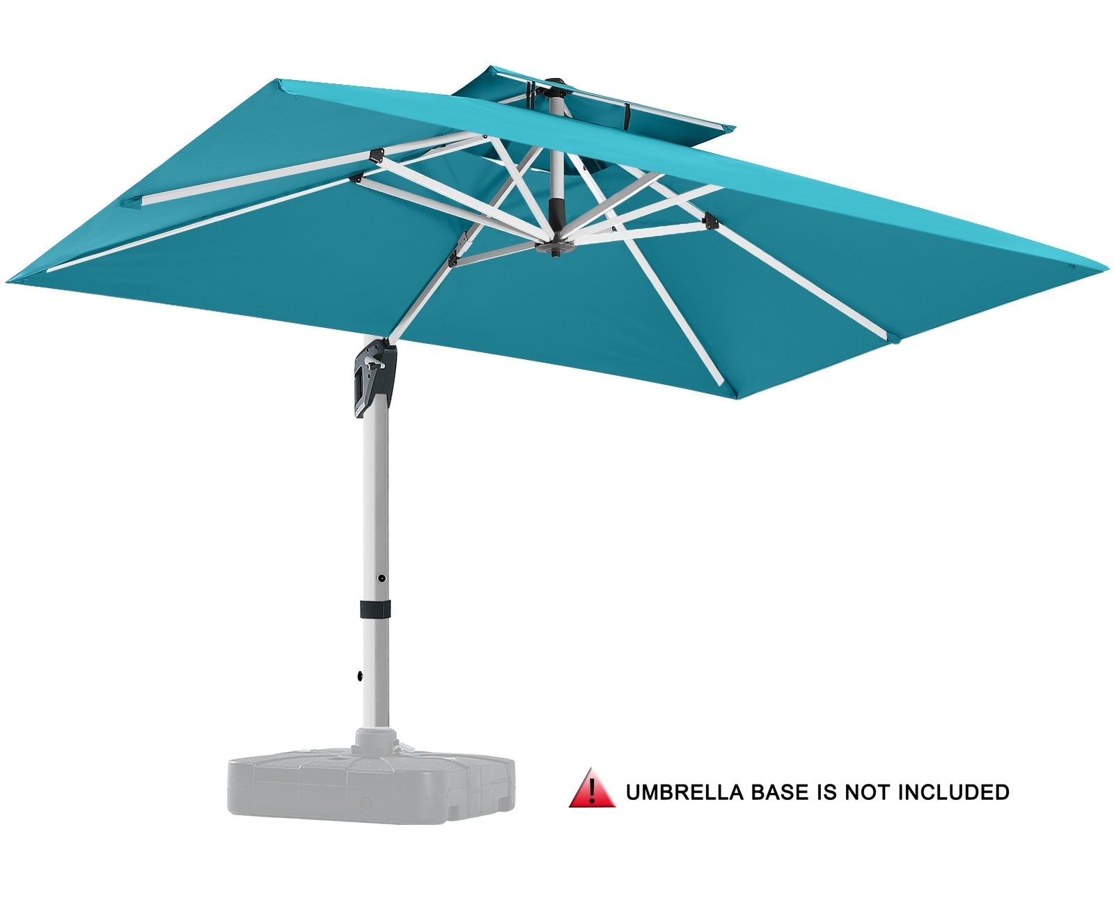 ABCCANOPY 10x13 Cantilever Patio Umbrella Double Top with 360ยฐ Rotation Navy Blue