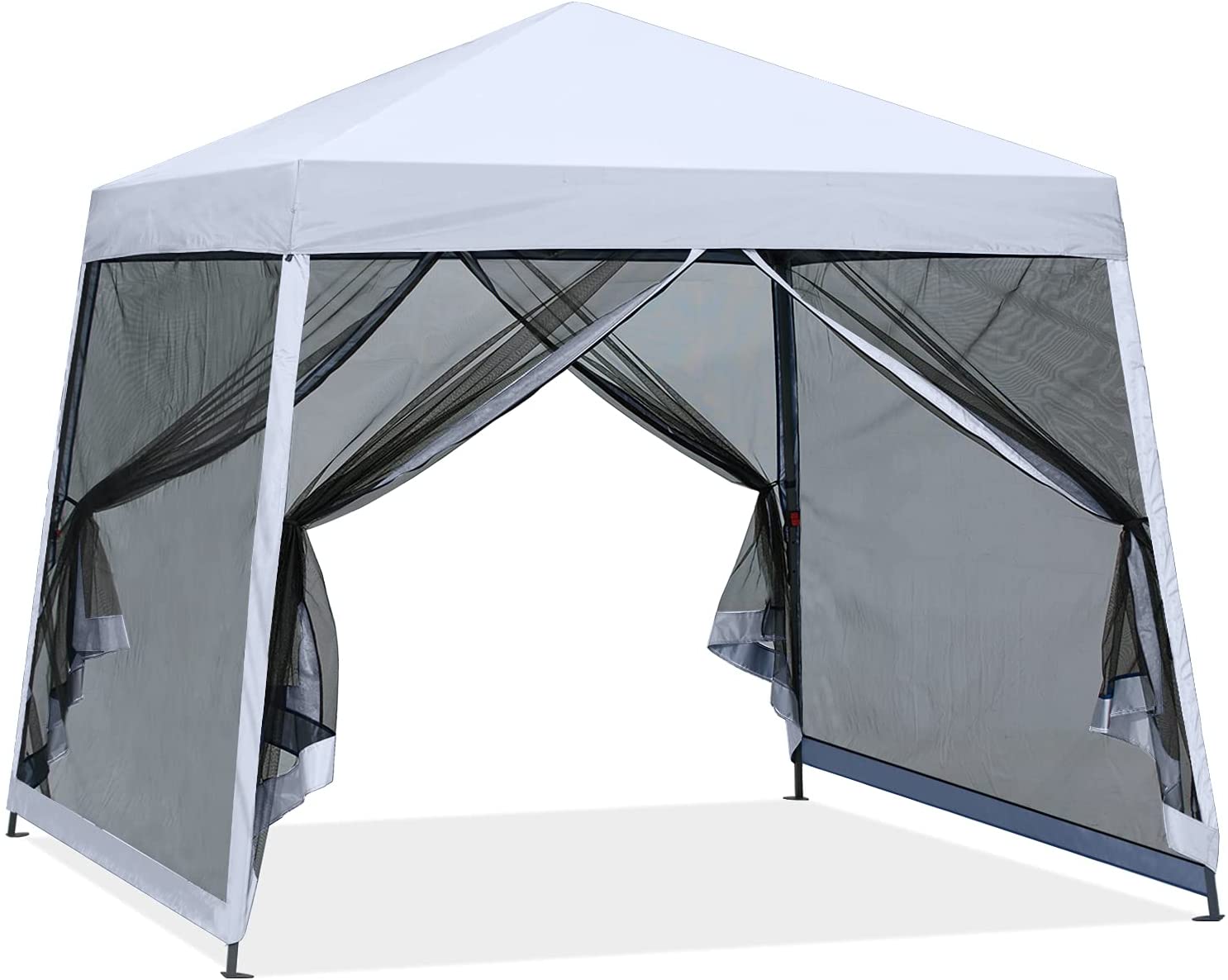 Outdoor Slant Canopy Tent with Netting Wall( 10x10 Ft / 12x12 Ft ) - ABC-CANOPY