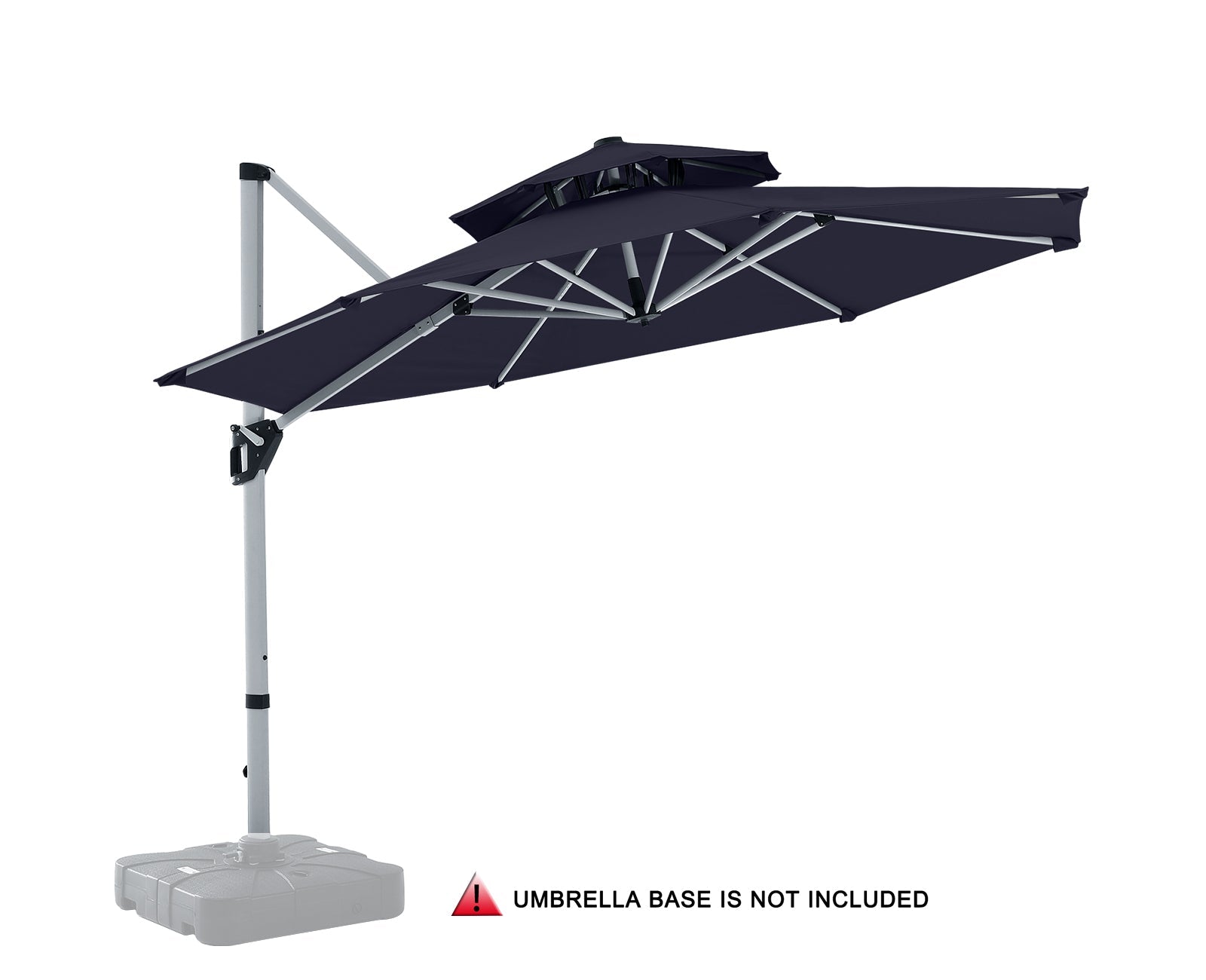 large patio umbrella cantilever ABCCANOPY Cantilever Patio Umbrella Double Top Round Umbrella Burgundy / 9FT