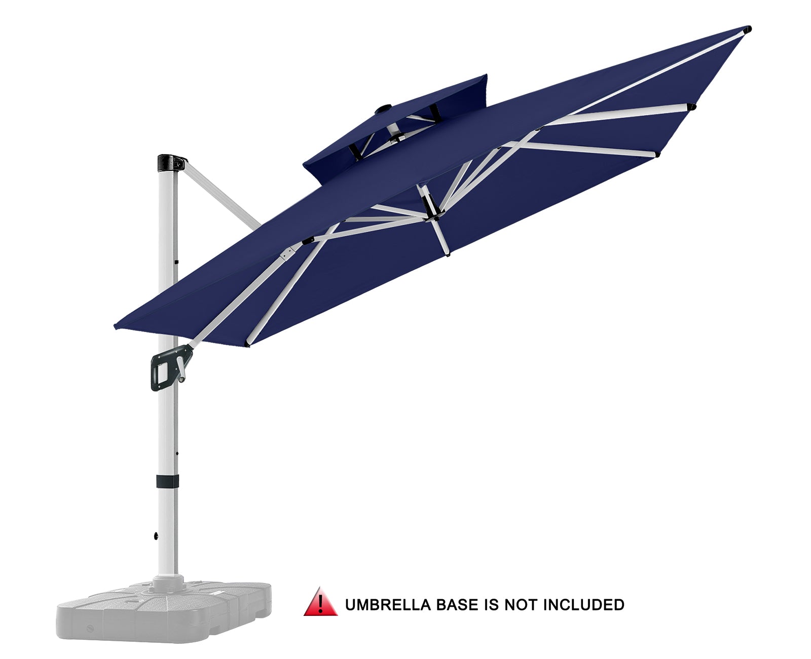 blue cantilever patio umbrella ABCCANOPY Cantilever Patio Umbrella Double Top with 360° Rotation Beige / 9FT