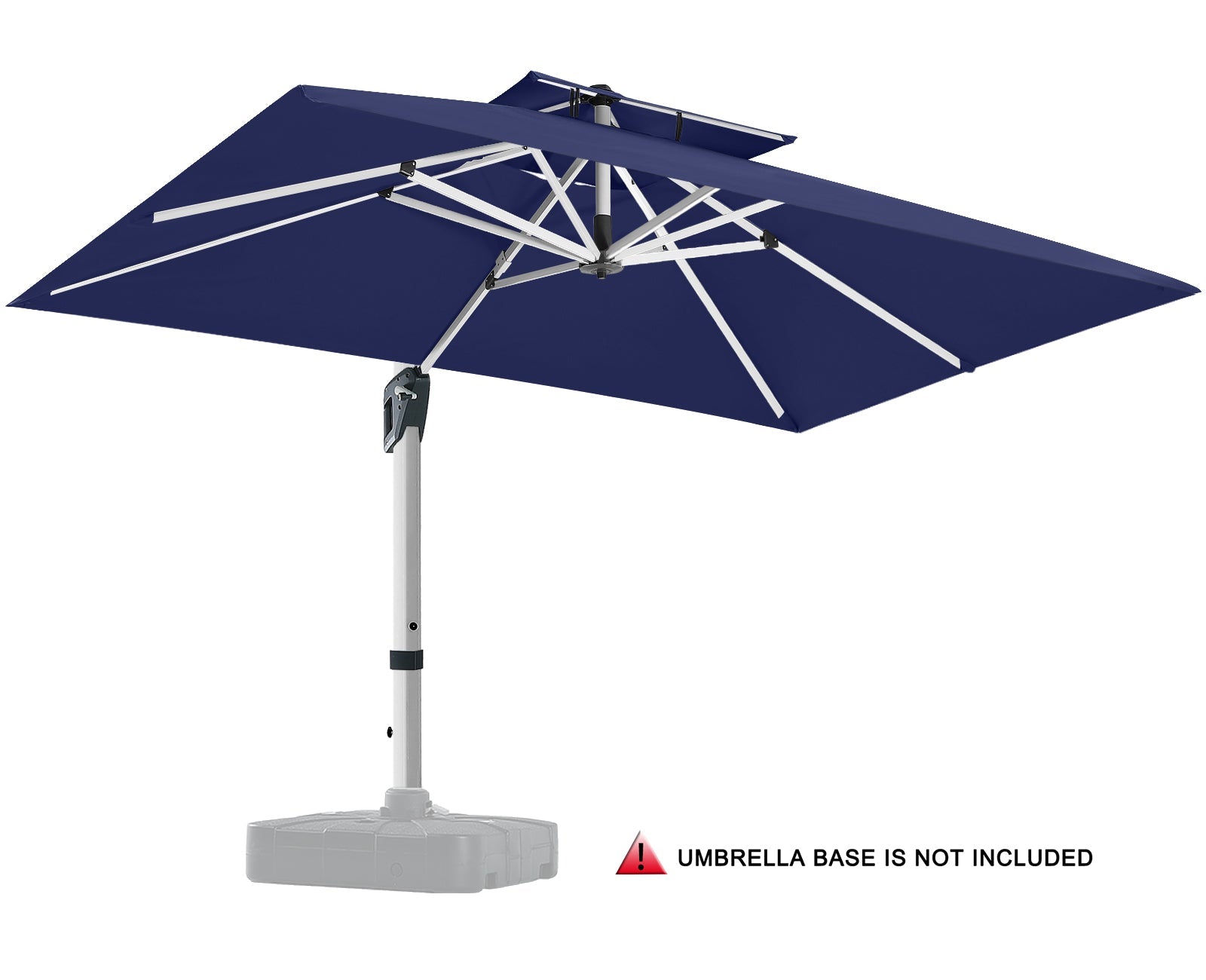 10x13 Cantilever Patio Umbrella Double Top with 360° Rotation