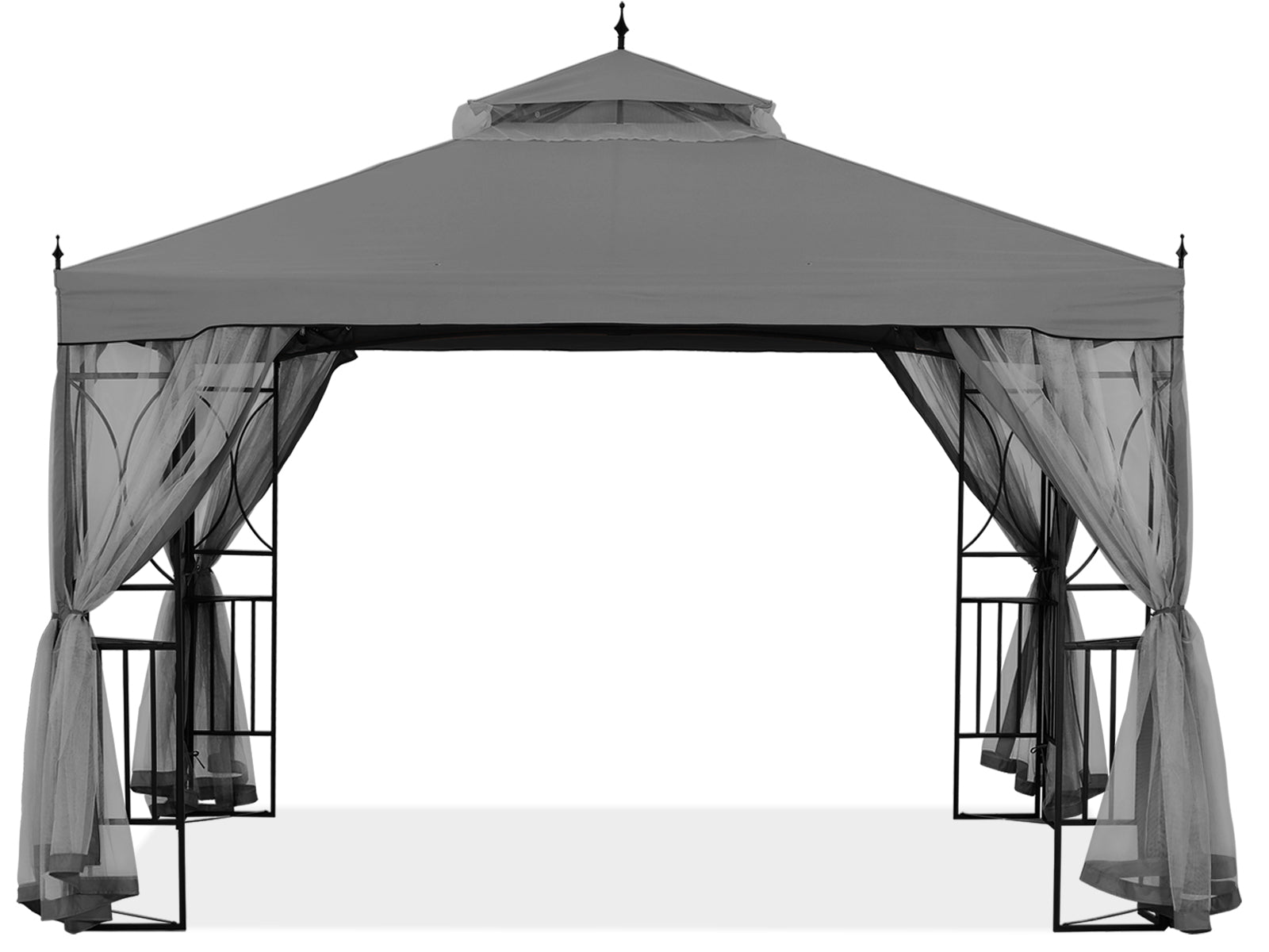 10X10/10X12 Gazebo Canopy with Netting and Corner Frame Screen Wall