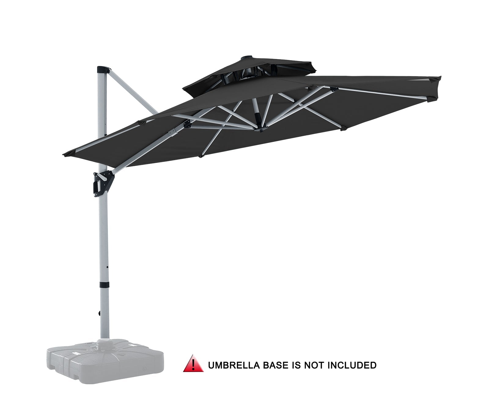 abc canopy patio umbrella ABCCANOPY Cantilever Patio Umbrella Double Top Round Umbrella Burgundy / 9FT