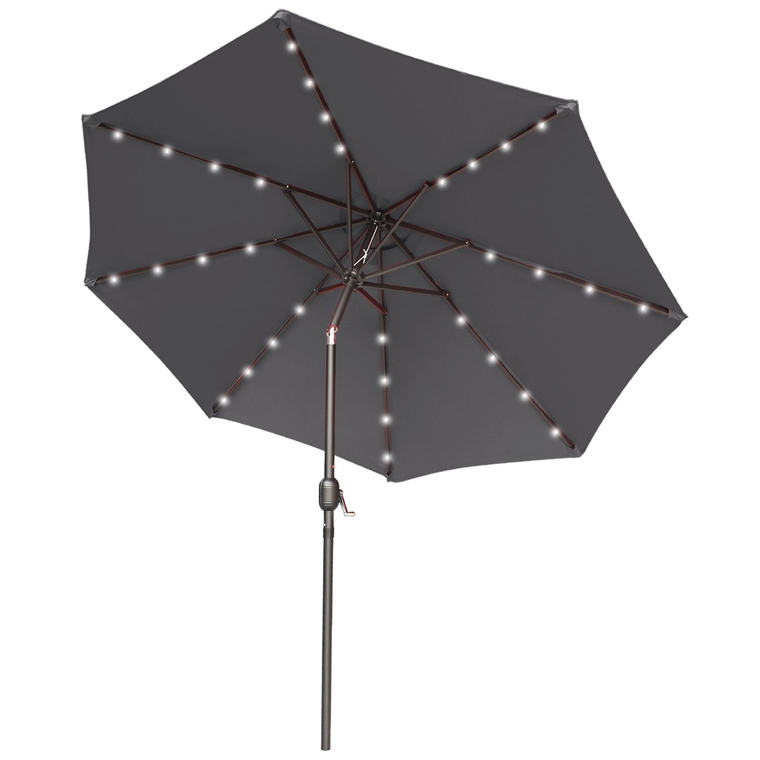 black patio umbrella with lights 10ft Cantilever Solar Light & Rotation, Ideal as a patio shade umbrella for any occasion The 10 Best Patio Umbrellas