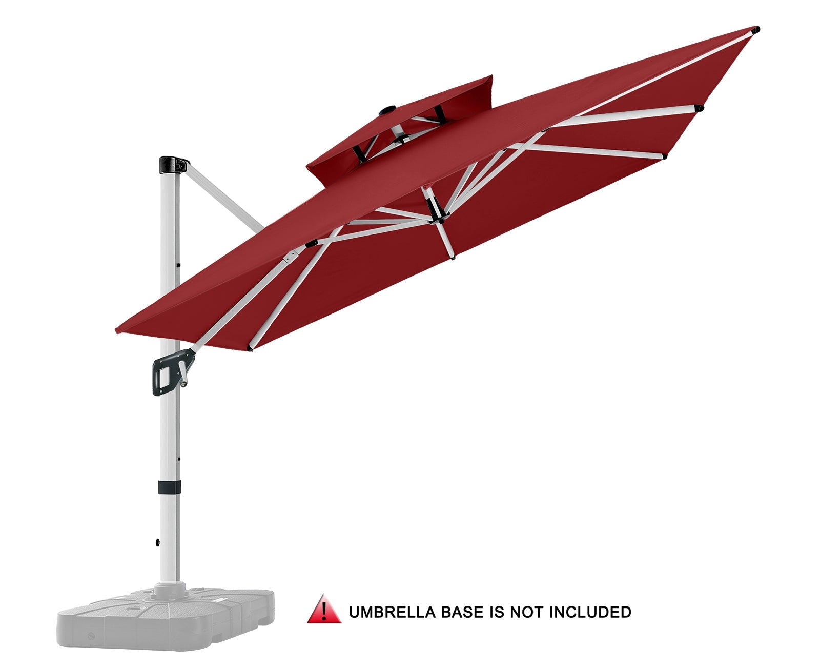 Cantilever Patio Umbrella Double Top with 360° Rotation