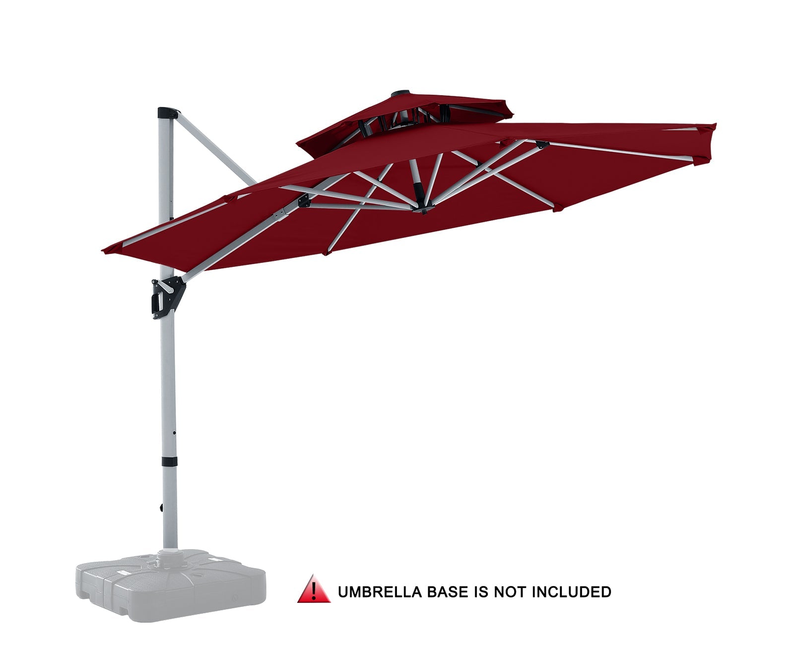 ABCCANOPY Cantilever Patio Umbrella Double Top Round Umbrella Burgundy / 9FT