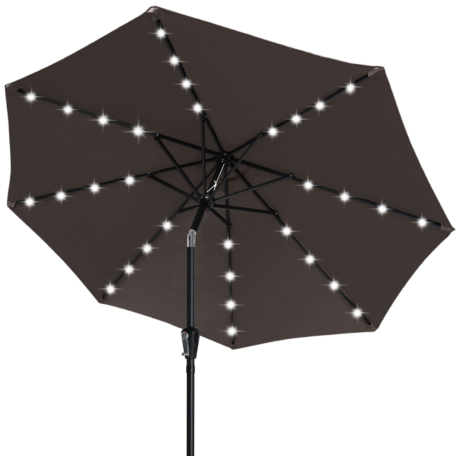 brionna patio umbrella led lighting ABCCANOPY Outdoor Solar Patio Umbrella with 32 LED Lights 8 Ribs 10FT / Blue