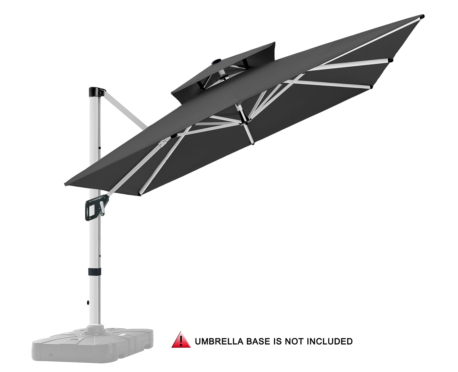 double patio umbrella canada ABCCANOPY Cantilever Patio Umbrella Double Top with 360° Rotation Beige / 9FT
