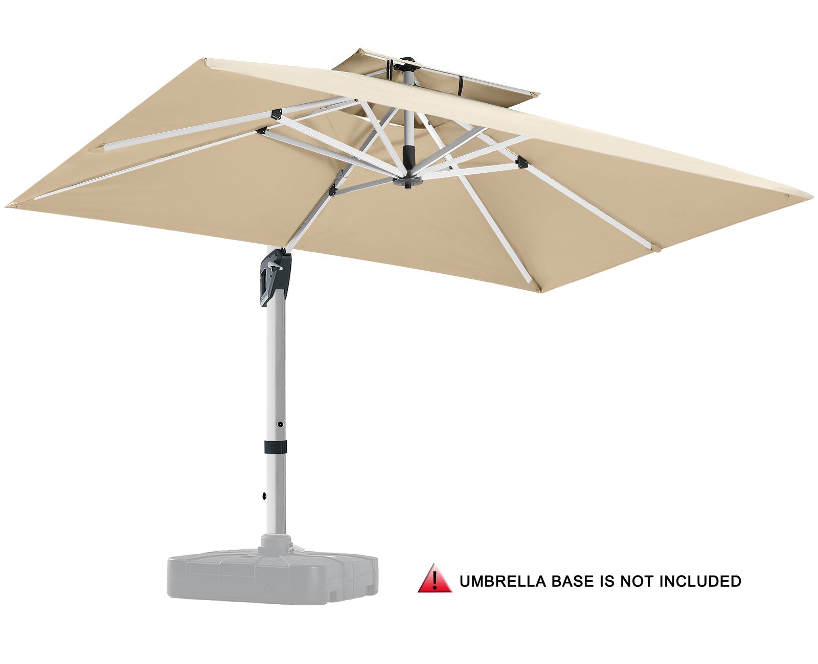 ABCCANOPY 10x13 Cantilever Patio Umbrella Double Top with 360° Rotation Beige ABCCANOPY 10x13 Cantilever Patio Umbrella Double Top with 360° Rotation Beige
