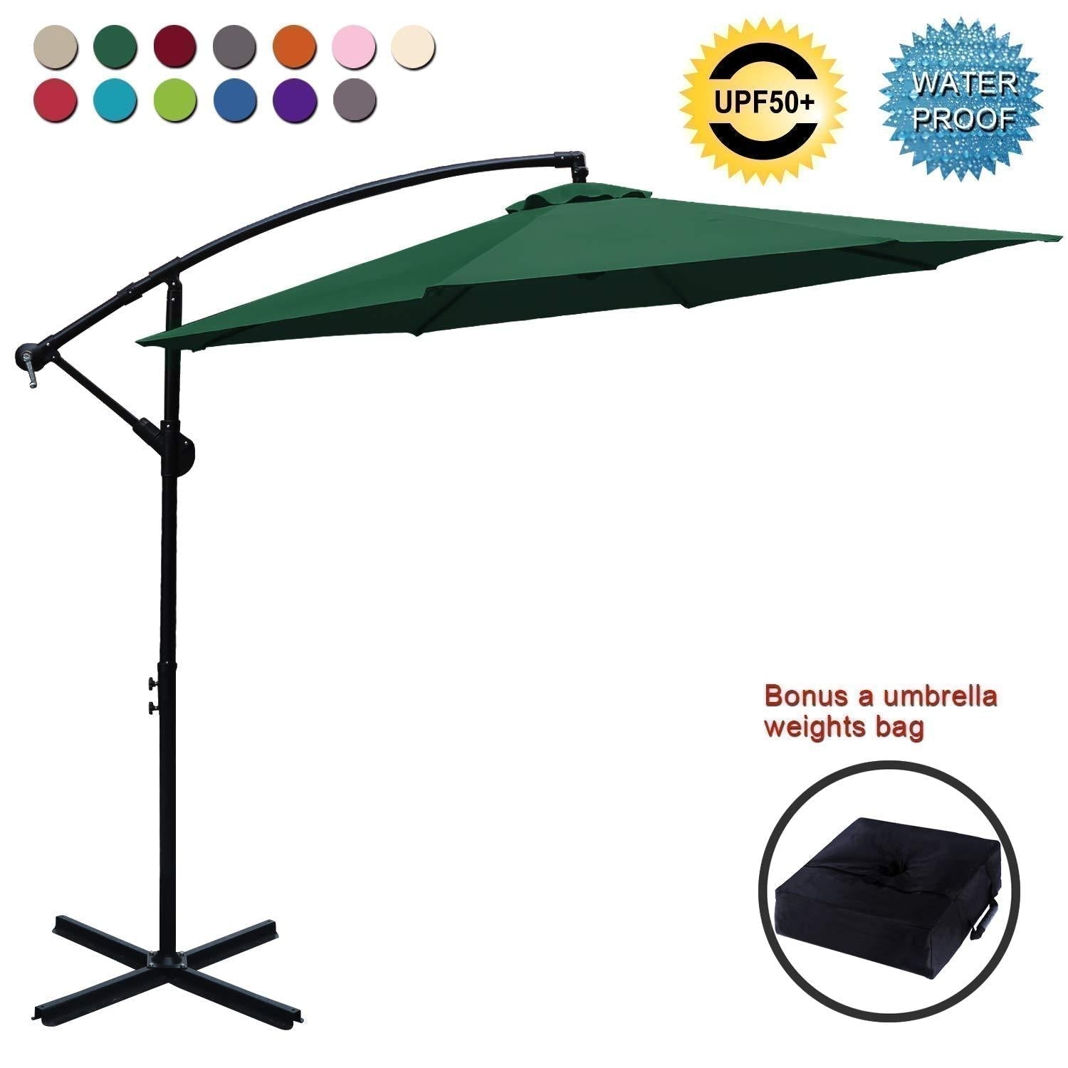 【Summer Sale】ABCCANOPY Cantilever Umbrella Offset Hanging Patio Umbrella 10FT Orange