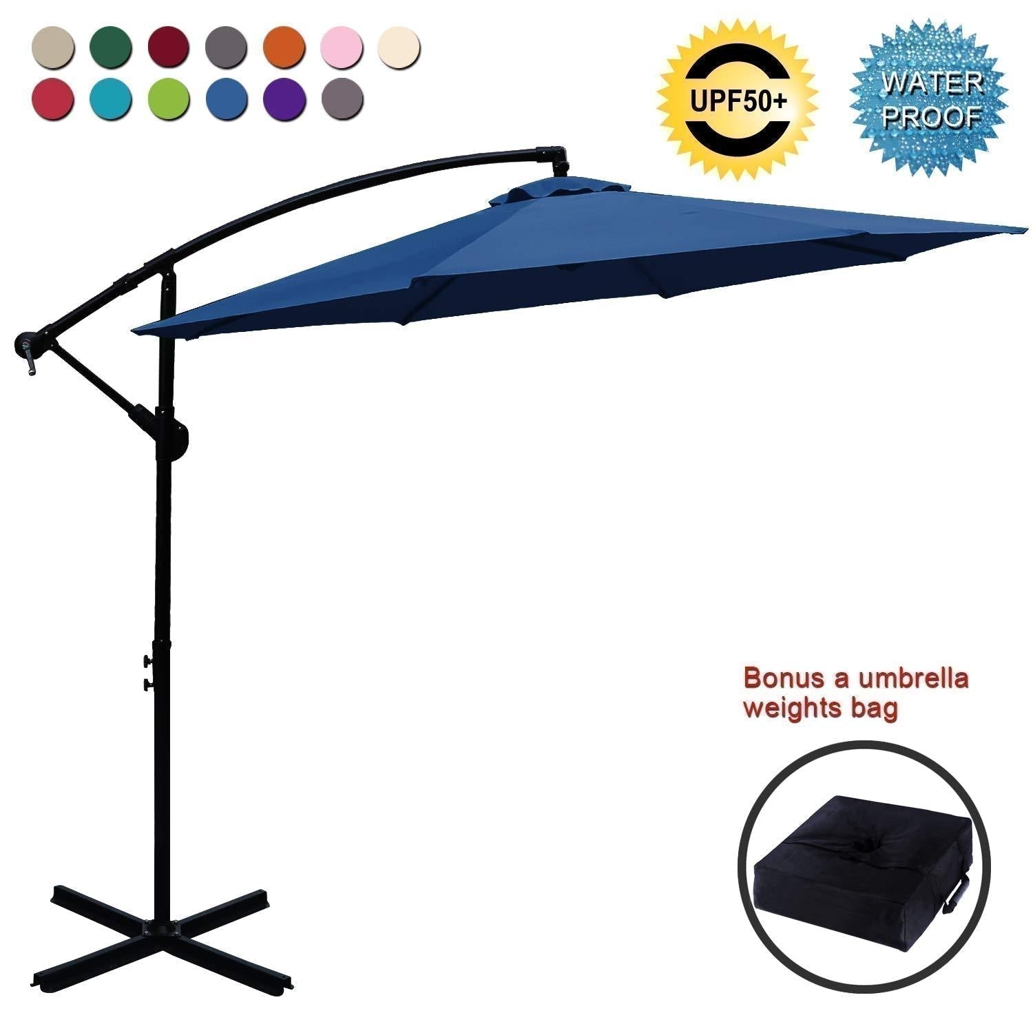 【Summer Sale】ABCCANOPY Cantilever Umbrella Offset Hanging Patio Umbrella 10FT Orange
