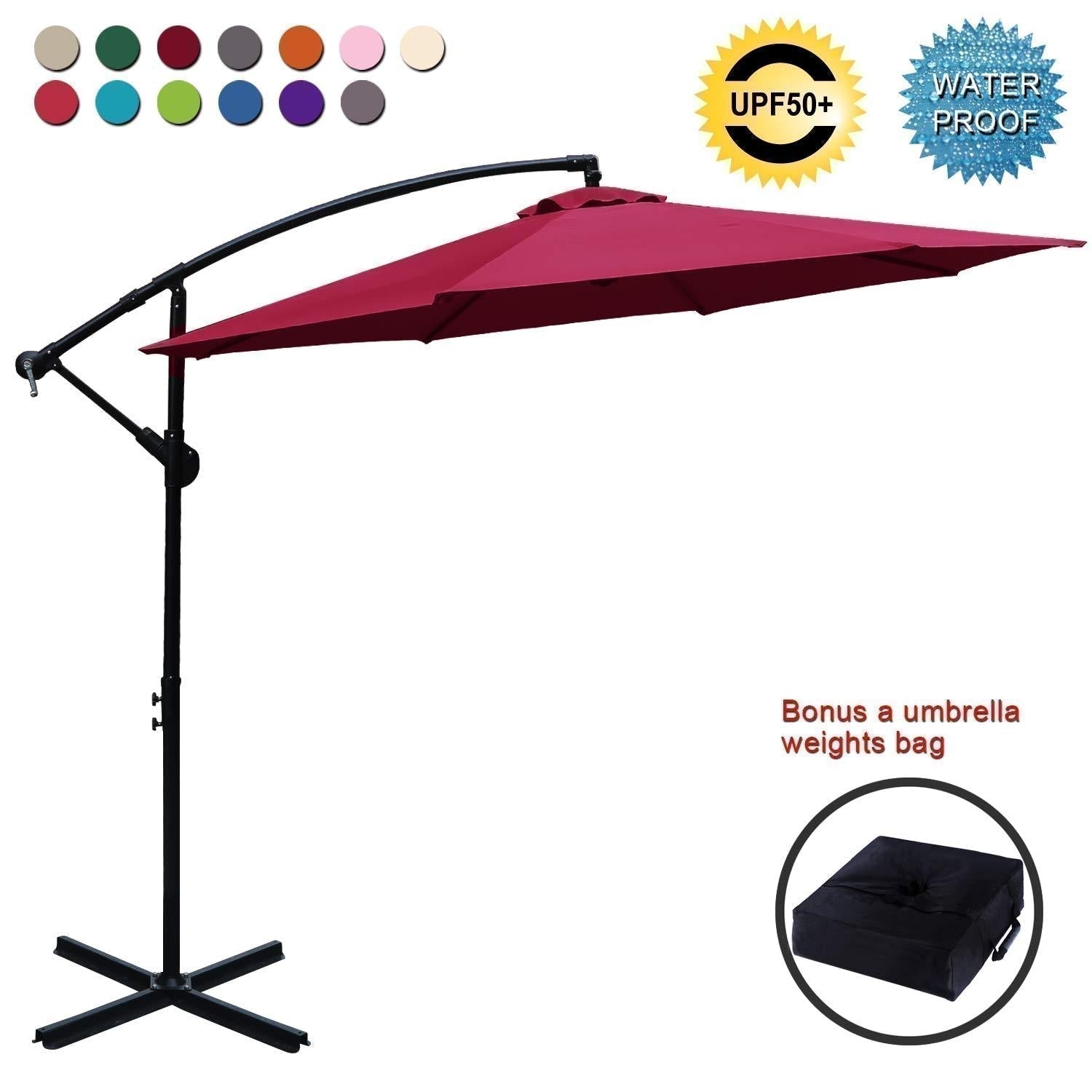 【Summer Sale】ABCCANOPY Cantilever Umbrella Offset Hanging Patio Umbrella 10FT Orange