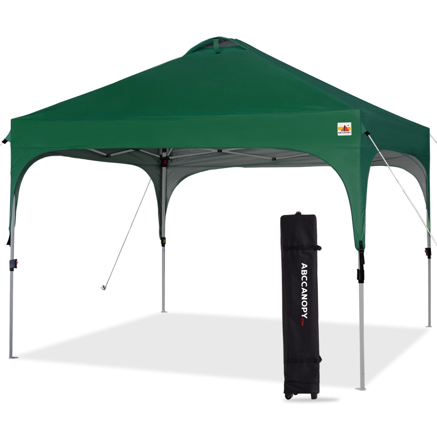 pop up gazebo tent ABCCANOPY Compact Pop-up Instant Portable Canopy 10x10 for Camping, Beach Forest Green / 8x8