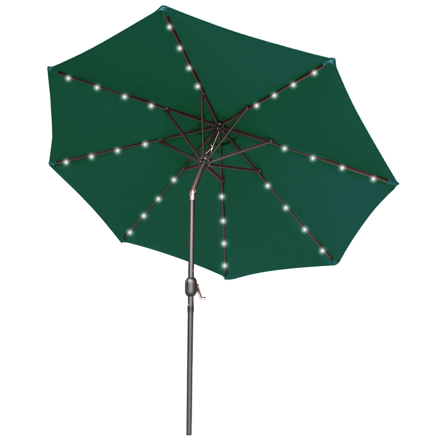 ABCCANOPY Outdoor Solar Patio Umbrella with 32 LED Lights 8 Ribs