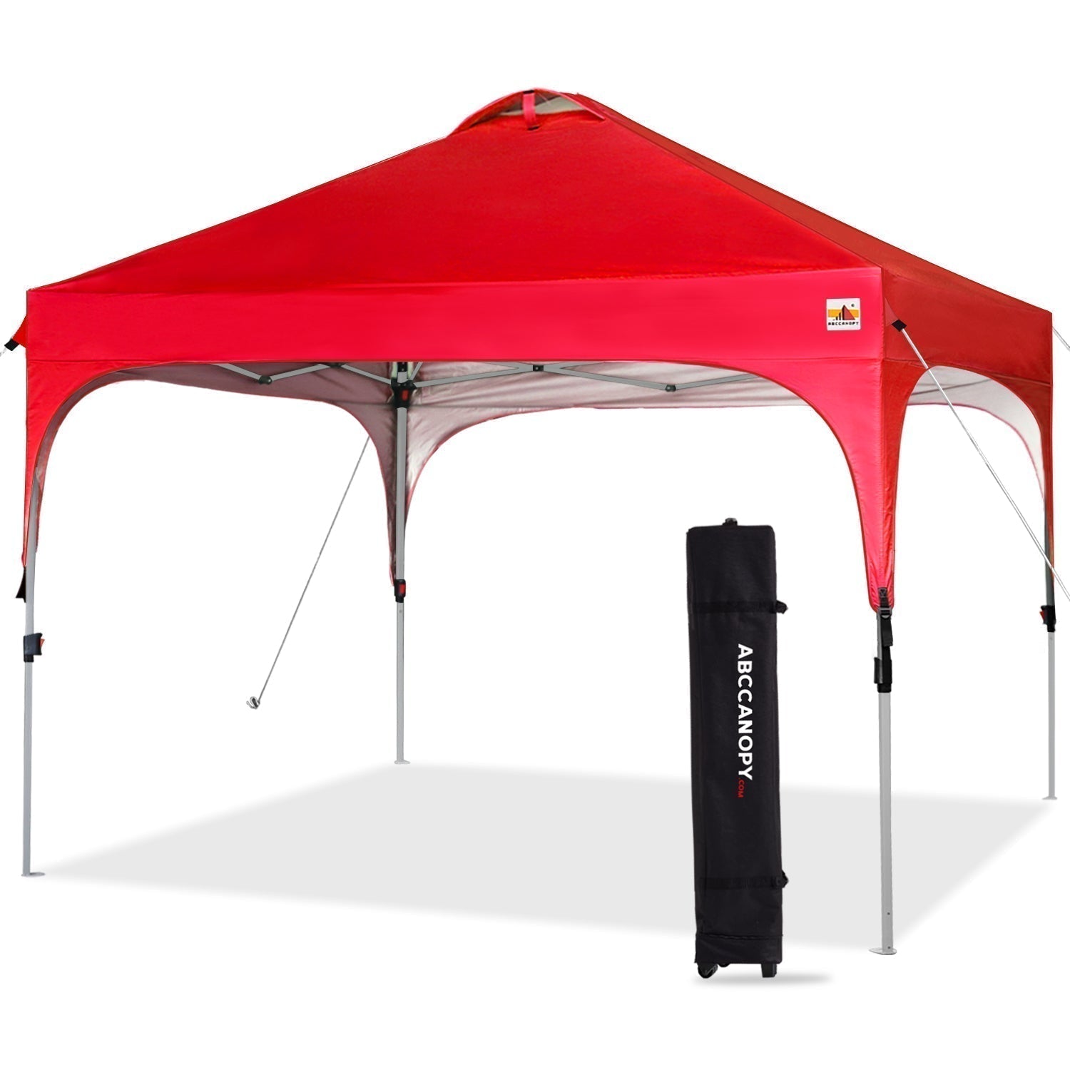 ABCCANOPY Compact Pop-up Instant Portable Canopy 10x10 for Camping, Beach Red / 8x8