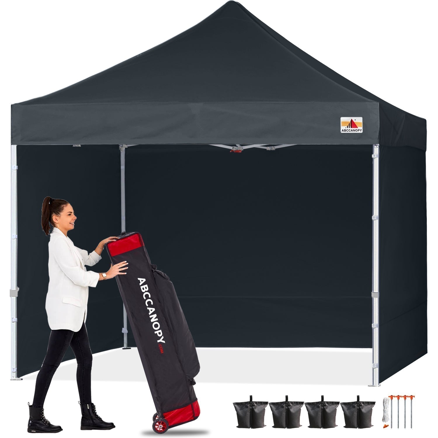 ABCCANOPY S1 Commercial Pop Up Canopy Tent with Sidewalls - 8x8