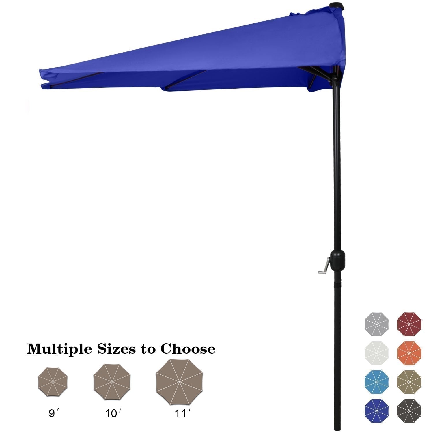 ABCCANOPY Patio Half Umbrellas 11FT (Blue) ABCCANOPY Patio Half Umbrellas 11FT (Blue)